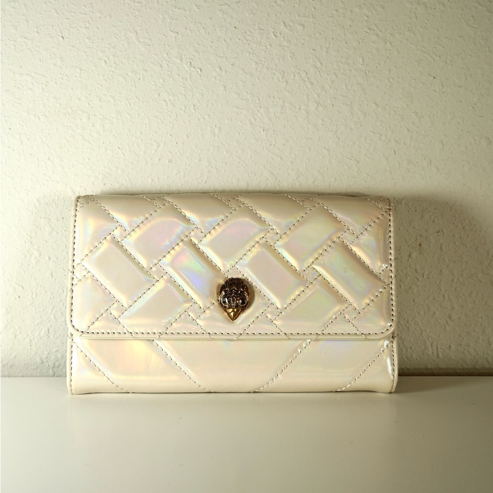 Kurt Geiger Iridescent Cream Quilted Crossbody Bag